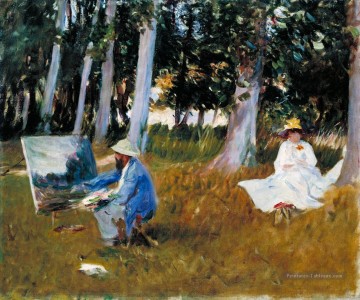  singer peintre - Claude Monet Peinture au bord d’un bois John Singer Sargent